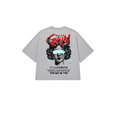 Camiseta Crop Sombrío Gris