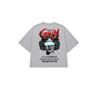 Camiseta Crop Sombrío Gris