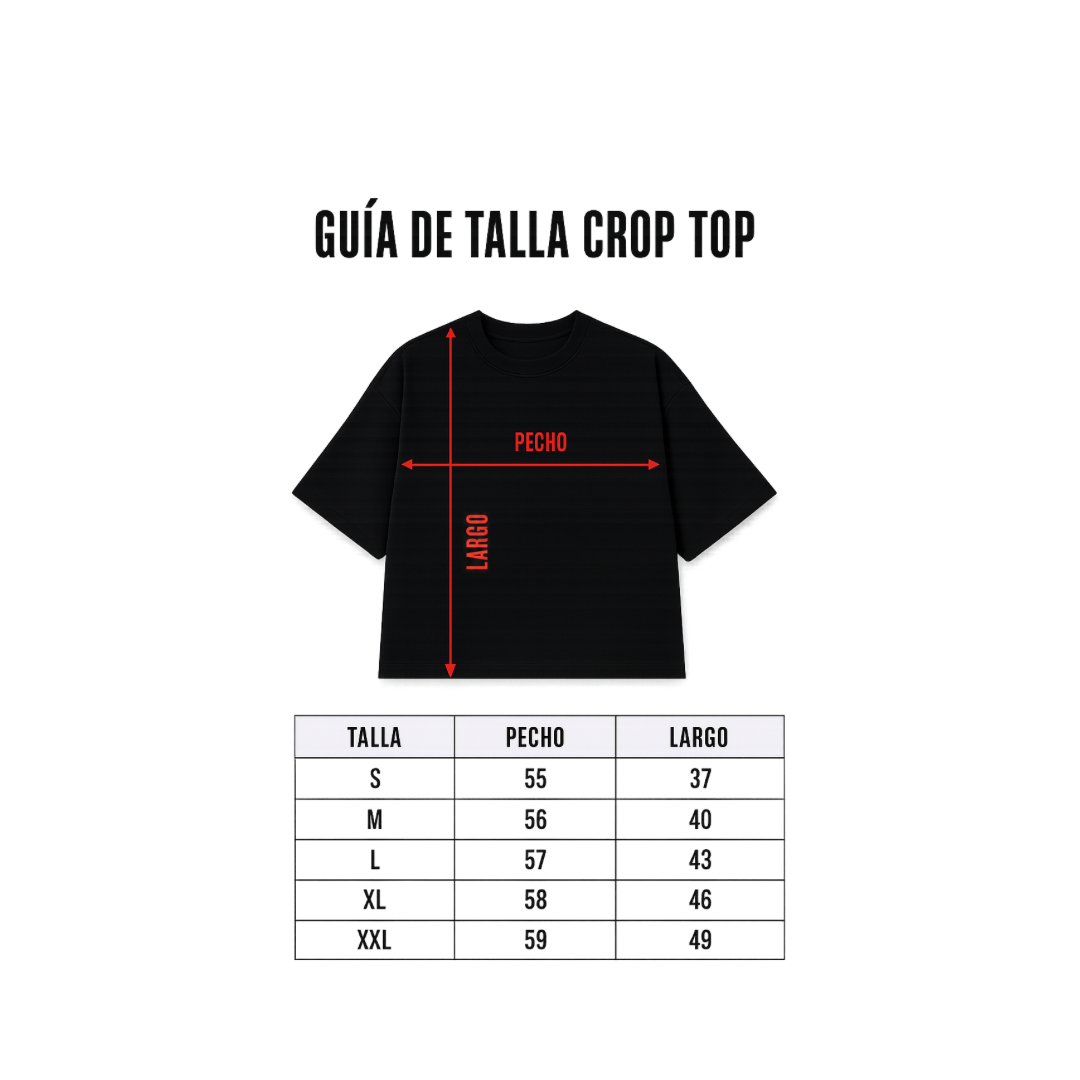 Camiseta Crop Sombrío Negro