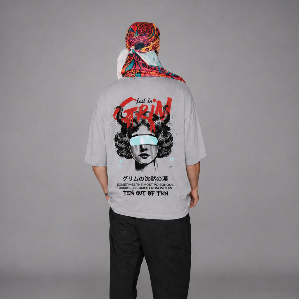 Camiseta Over Sombrío Gris
